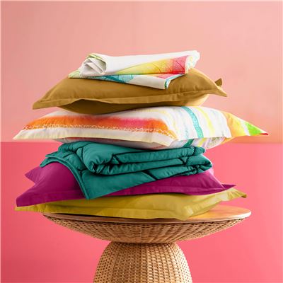 Linge de lit motif feuilles - BECQUET CRÉATION