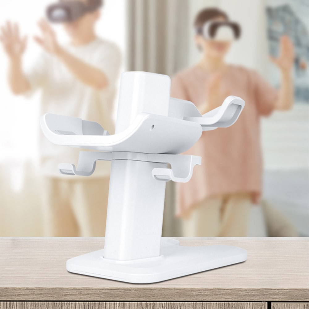 3in1 Meta Quest / Oculus Quest 2 Halterung für VR Brille und Controller   Kopfhörer - Weiss