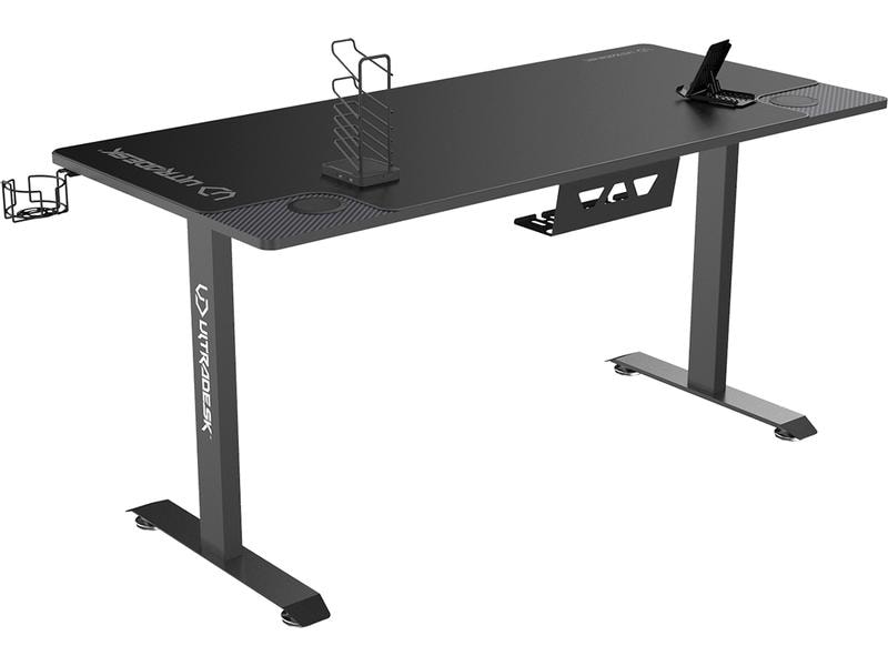 Ultradesk Gaming Tisch Momentum Schwarz Stabiler Gaming-Tisch für bis zu drei Monitore