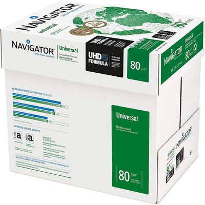 Navigator Universal - Papier blanc - A4 (210 x 297 mm) - 80 g/m² - 2500 feuilles (carton de 5 ramettes)