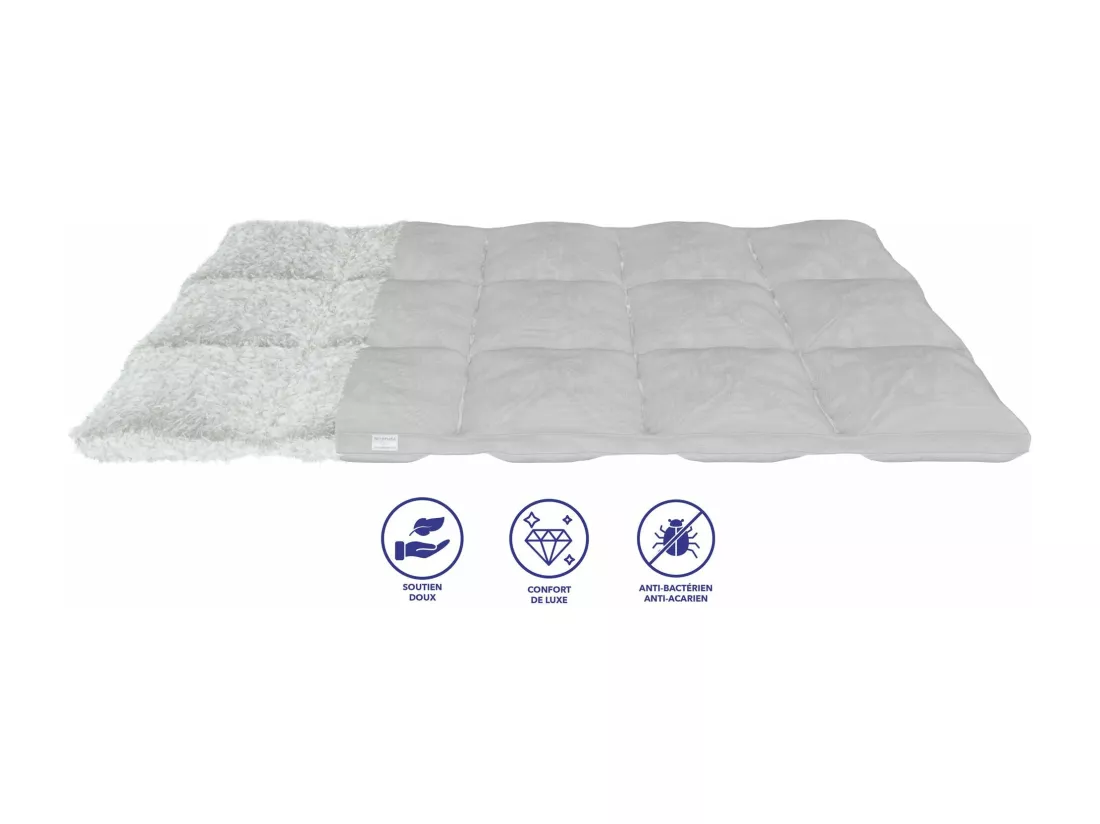 Surmatelas 140x190x3cm CLOUD Premium - Fibre Polyester et Tissu Respirant - extrémement moelleux - Morphea