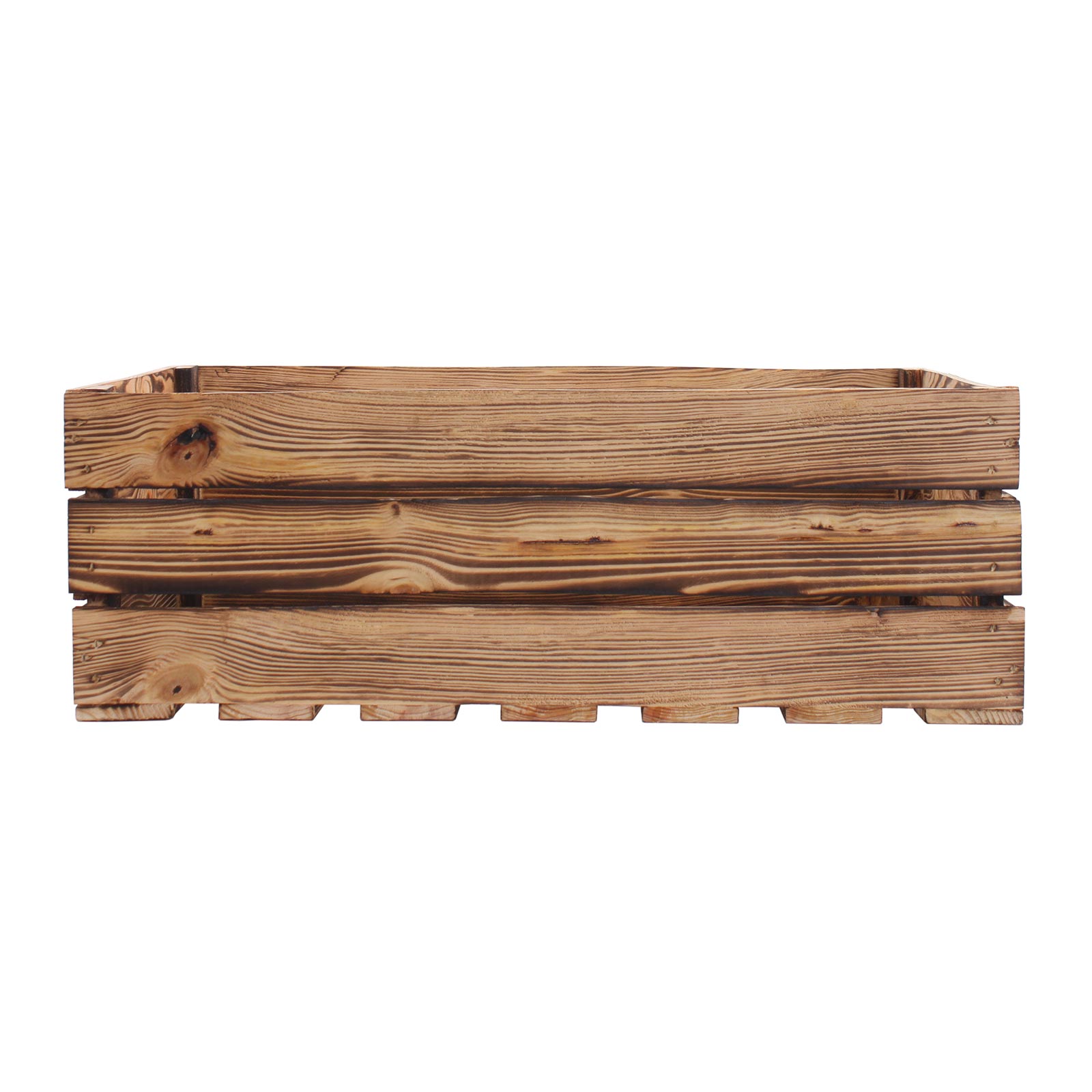 Deko-Holzkiste - natur geflammt matt - 40x21 cm