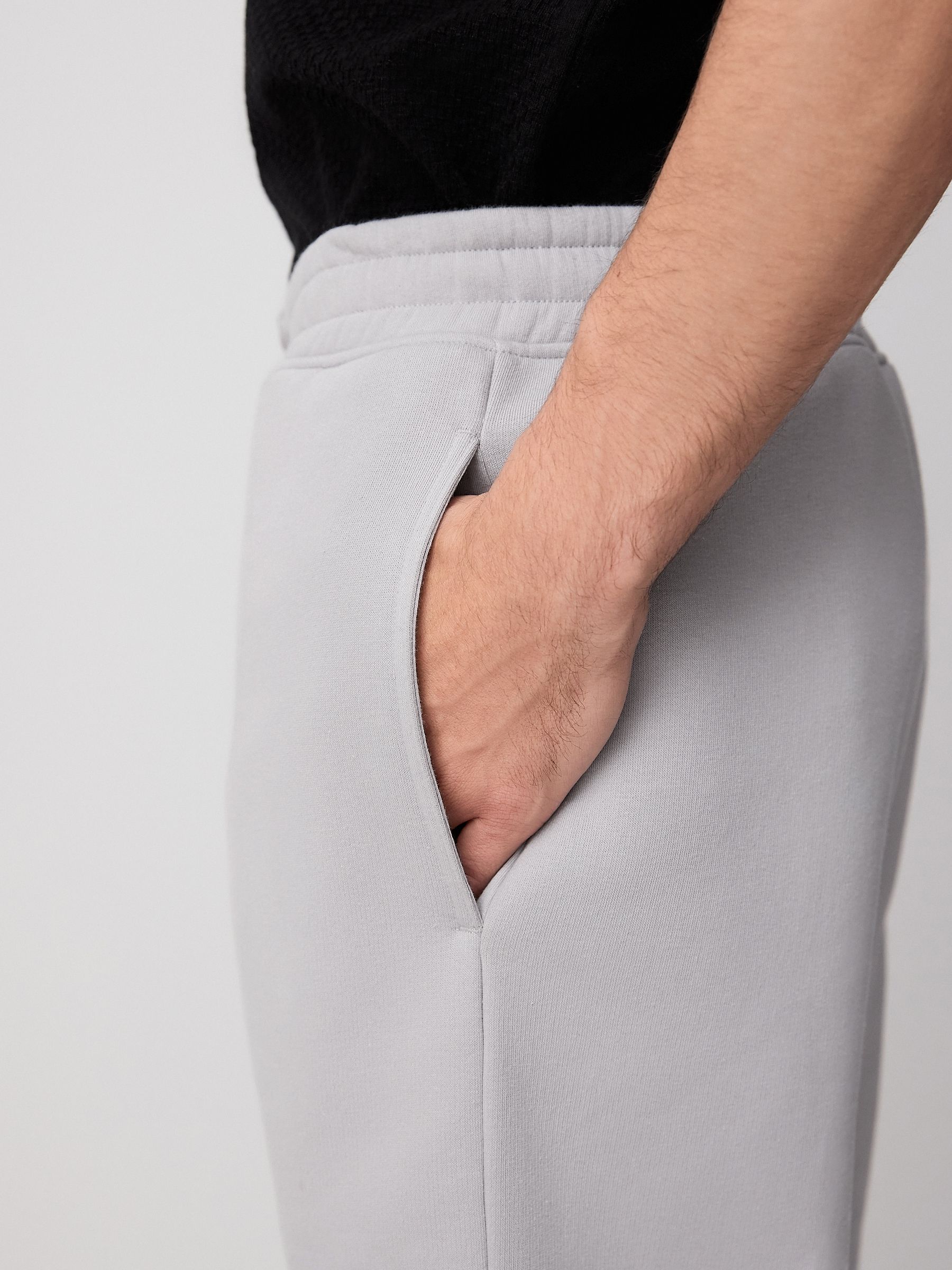 Grijs - Geborstelde jersey shorts met ritszakken