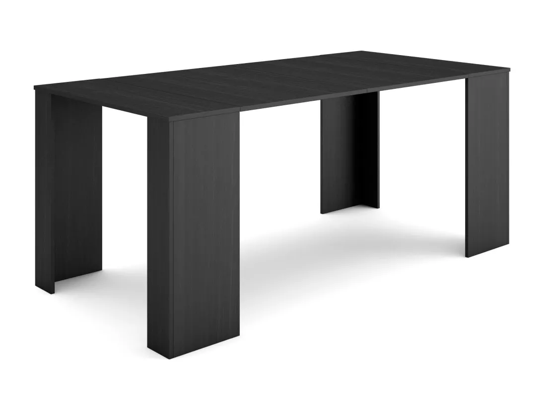 Table console extensible, 180, Pour 8 personnes, Table à Manger, Noir