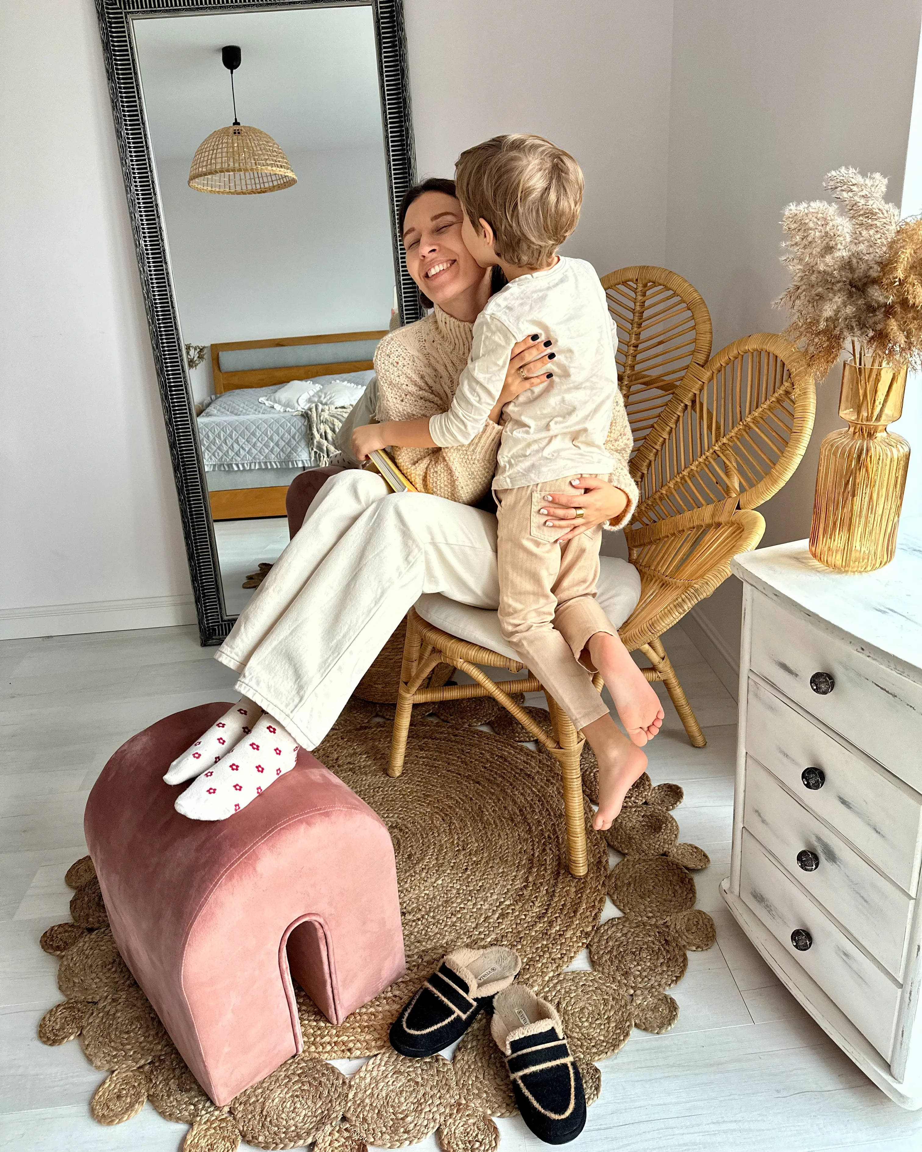Vloerkleed GOLGEN Beige ø 120 cm Jute