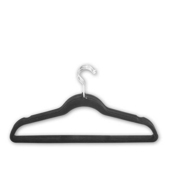 Blokker Kledinghangers - Velvet - Zwart - 6 stuks