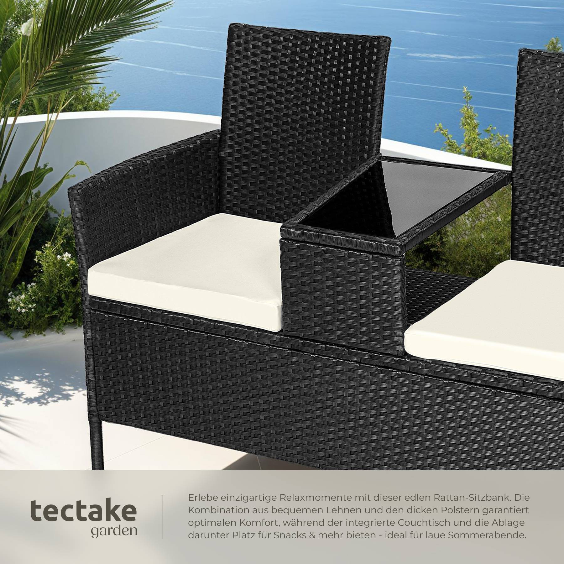 Rattan Gartensitzbank Narbonne