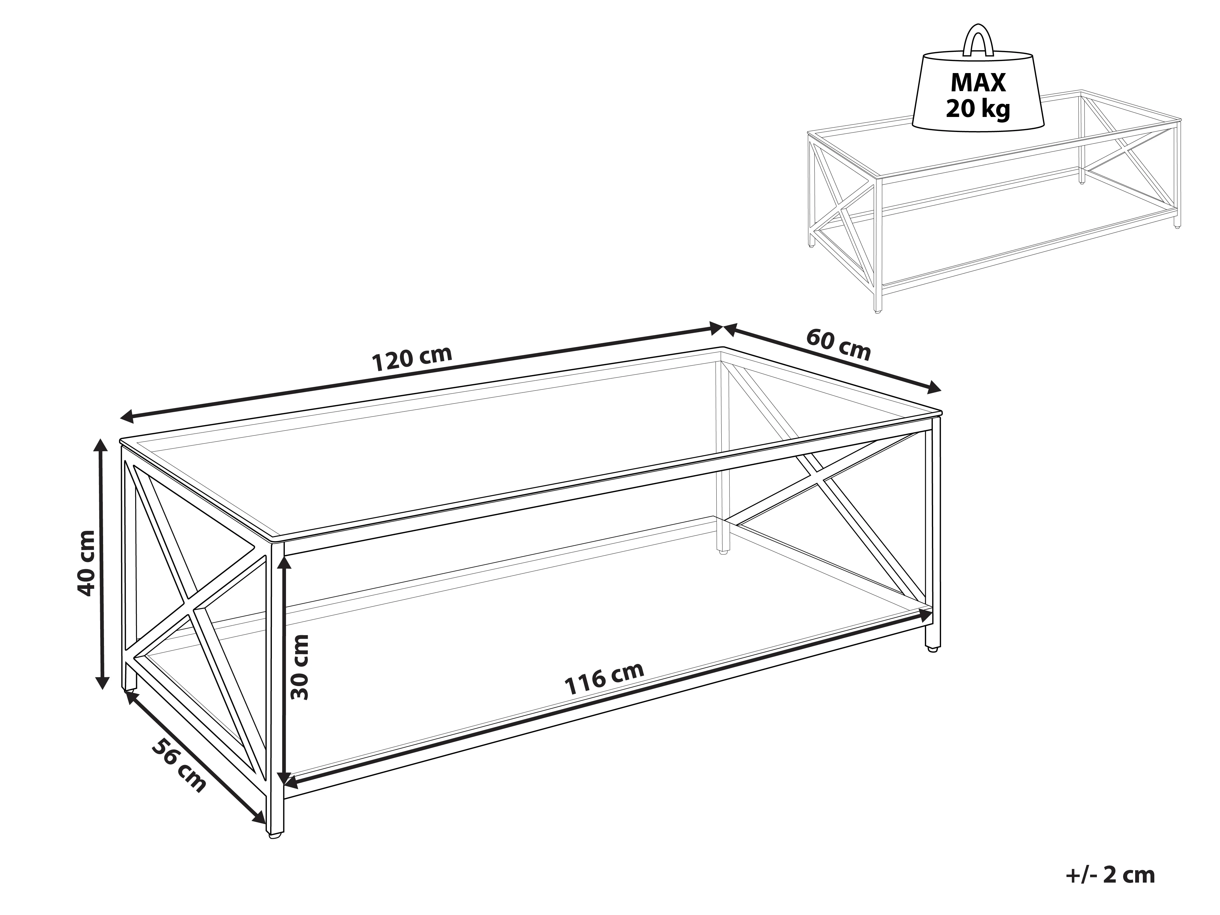 Salontafel AUDET Veiligheidsglas Zilver