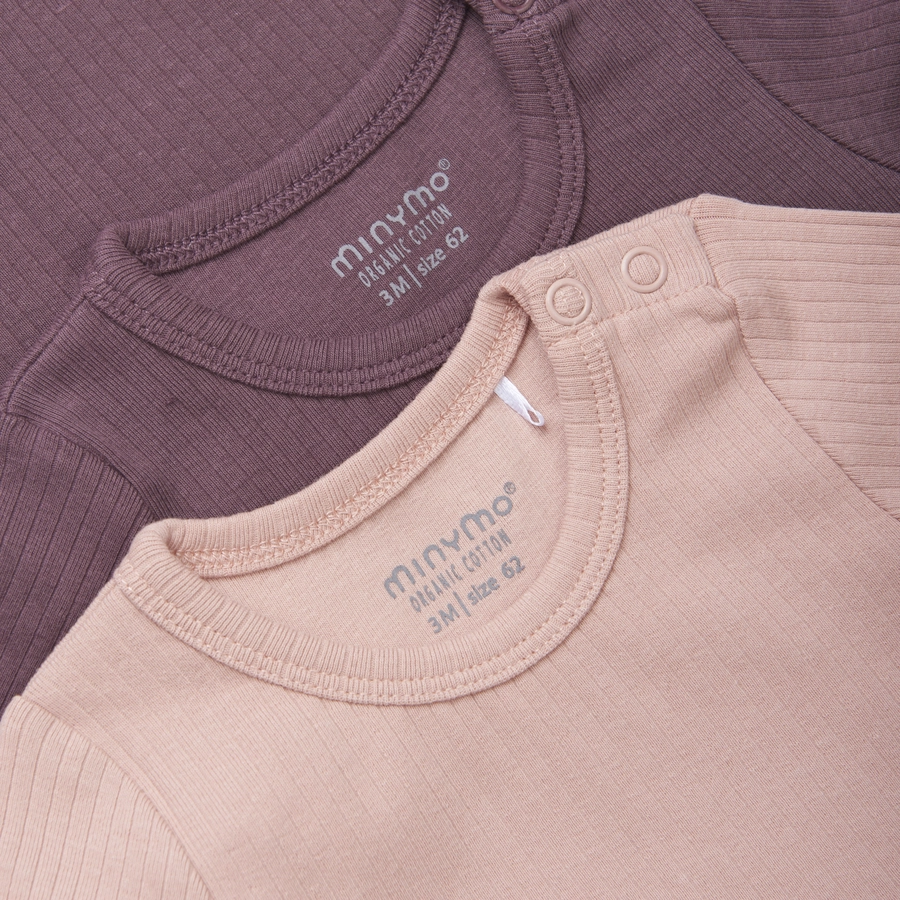 Minymo Langarmbody 2er Pack Misty Rose