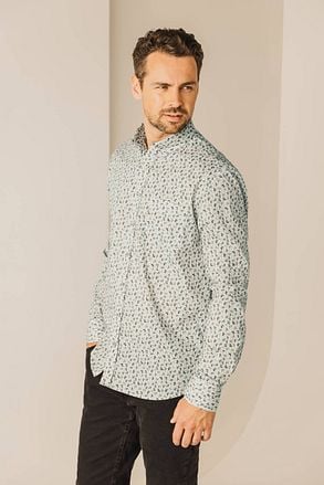 State Of Art Overhemd Poplin Print Lichtblauw 21424233-1184 kopen
