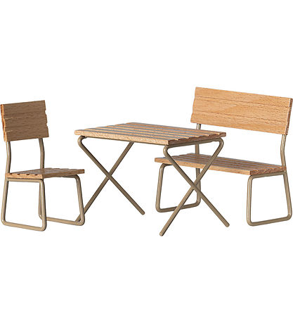Maileg Miniatur Gartenset - Tisch mit Stuhl und Bank - Maus