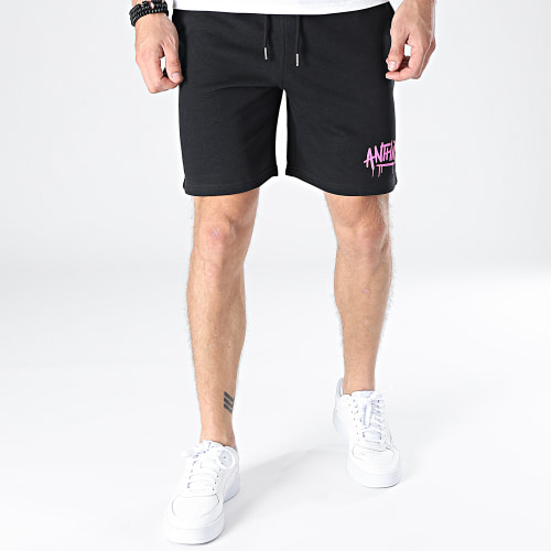 Short Jogging Script Noir Rose Fluo