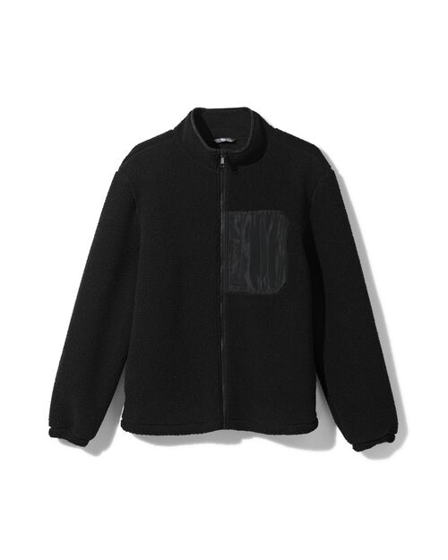 veste teddy pour hommes noir