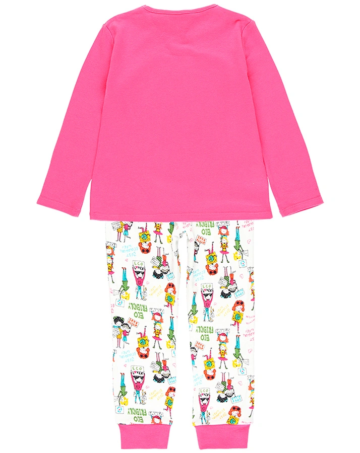 Schlafanzug SAVE THE PLANET 2-teilig lang in pink