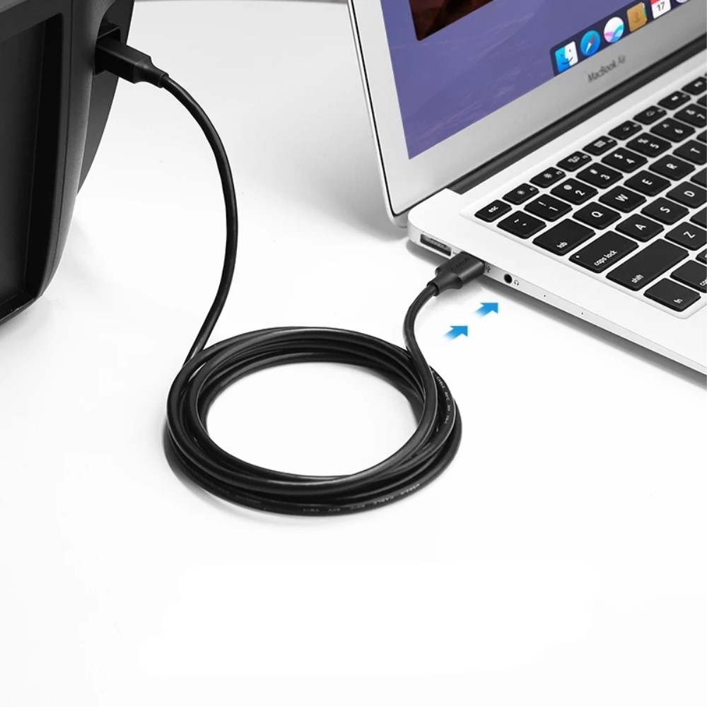 (5m) USB A auf USB B Kabel für Drucker / Scanner / Festplatten (480Mbit/s) - Schwarz