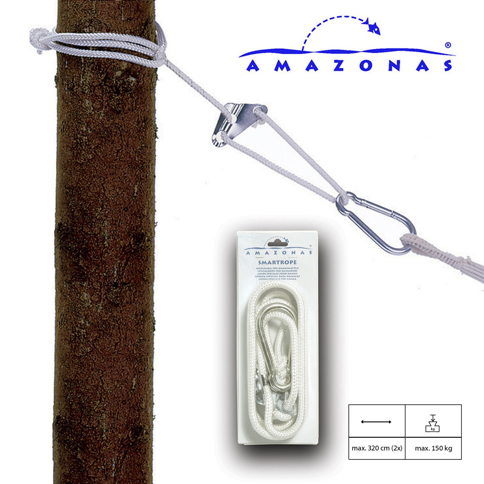 AMAZONAS Smartrope Hängematten Befestigung Seil Set Hängesessel Baum Befestigung