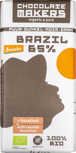 Chocolatemakers Chocoladereep Puur 65% Cacao Brazil (80 gr)