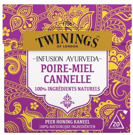 Twinings Thee Ayurveda Peer Honing Kaneel 20st