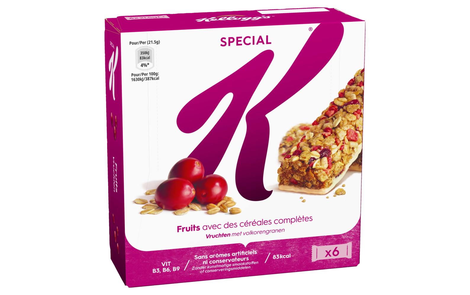 Riegel Special K Red Fruit 6 x 21.5 gCerealien-Riegel mit Fruchtstücken
