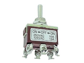 Maxi Vippebryter Dpdt (På)-Av-(På) 10A/250V