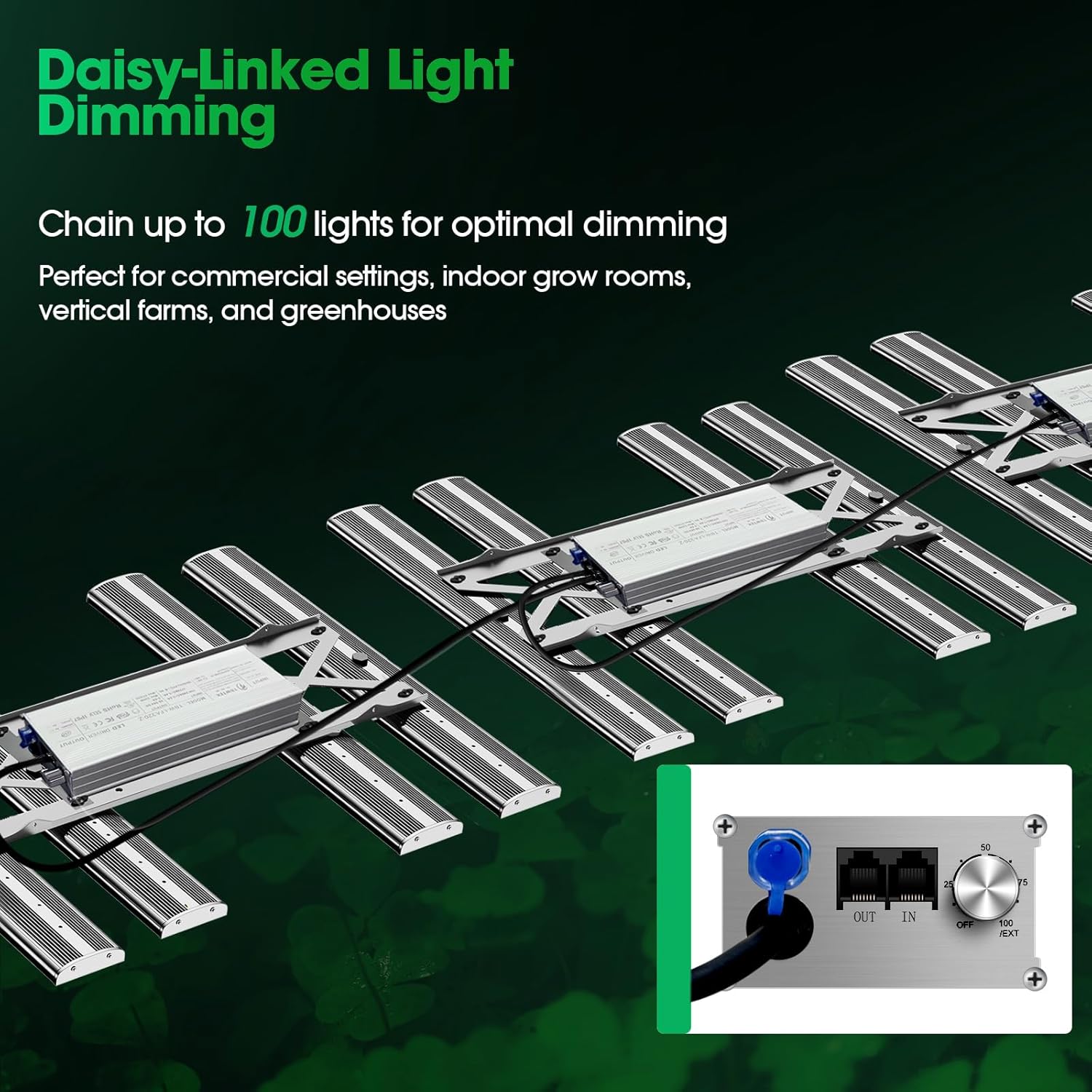 LED Grow Lampe X-Space 3200 Flexible Modular Plant Lamp for Different Size Grow Tents, 2,85 umol/J Vollspektrum Grow Light Dimmbare Daisy Chain Wachstumslampe für Gemüse Blume