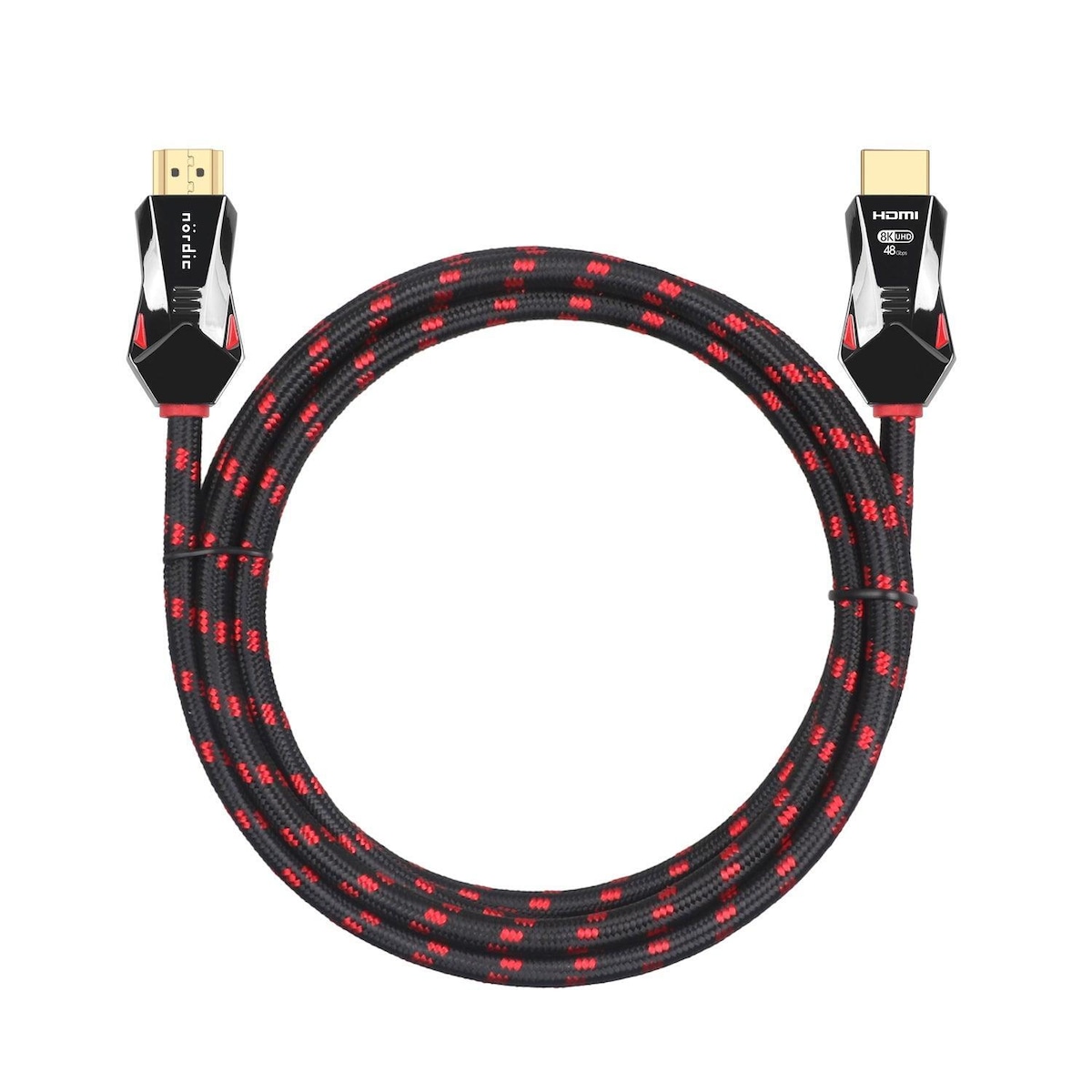 NÖRDIC-SERTIFISERT KABLER 3m Ultra High Speed ​​​​HDMI 2.1 8K 60Hz 4K 120Hz 48Gbps Dynamic HDR eARC VRR Nylonflettet kabel Gullbelagte kontakter