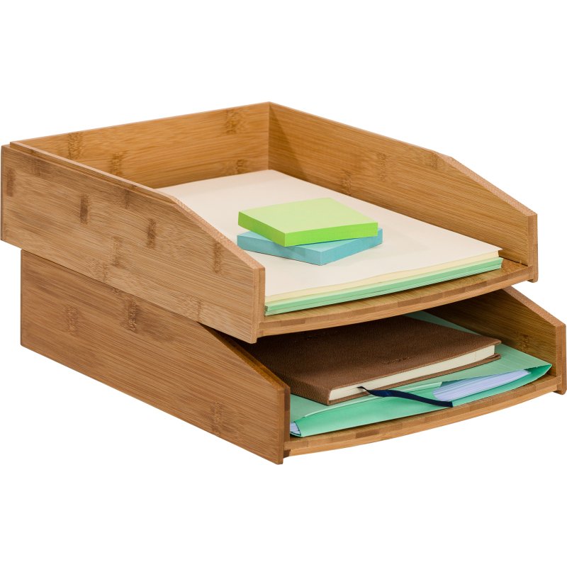 Lot de 2 corbeilles à courrier Cep Silva Bambou