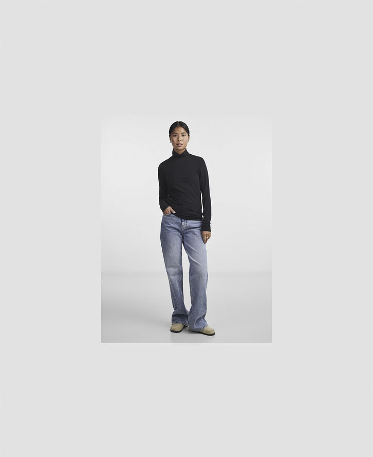Pieces PCSIRENE LS ROLLNECK TOP NOOS Sort