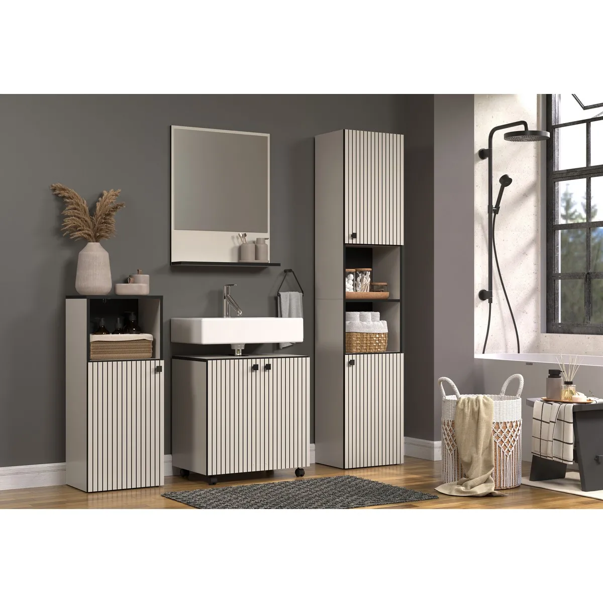 EPIKASA Meuble sous lavabo Pure gris