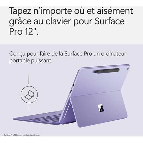 Clavier pour tablette Microsoft Surface Pro 12 pouces avec Surface Slim Pen - Violet