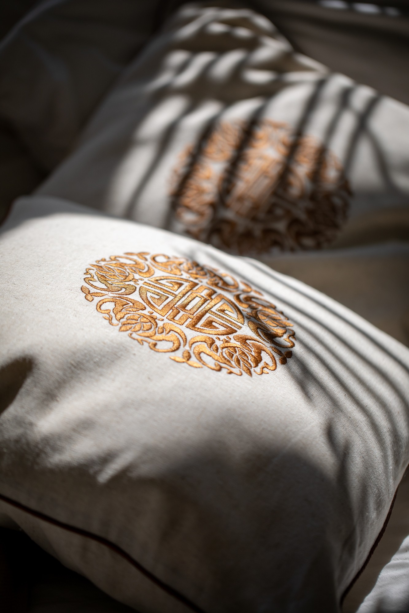 Kissenhülle 'Longlife', beige, braun, L 45 cm, B 45 cm von fischer's lagerhaus