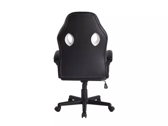 Chaise de bureau - Similicuir & Plastique - Noir / Blanc - Elbing
