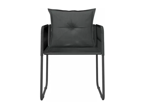 Ensemble de salle à manger de jardin 9 pcs Noir