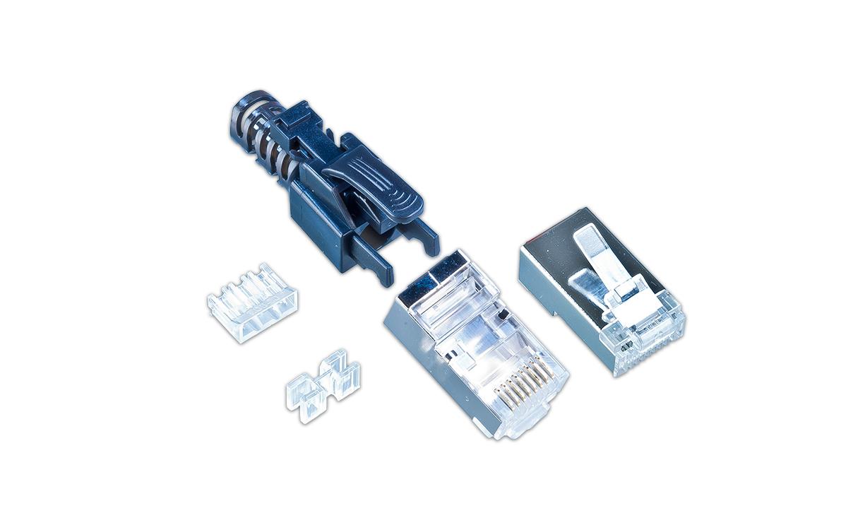 Stecker RJ45 KAT6A Securelock 10 Stück, SchwarzWirewin RJ45 KAT6A Securelock Stecker inkl. Knickschutztülle, schwarz, 10-Pack