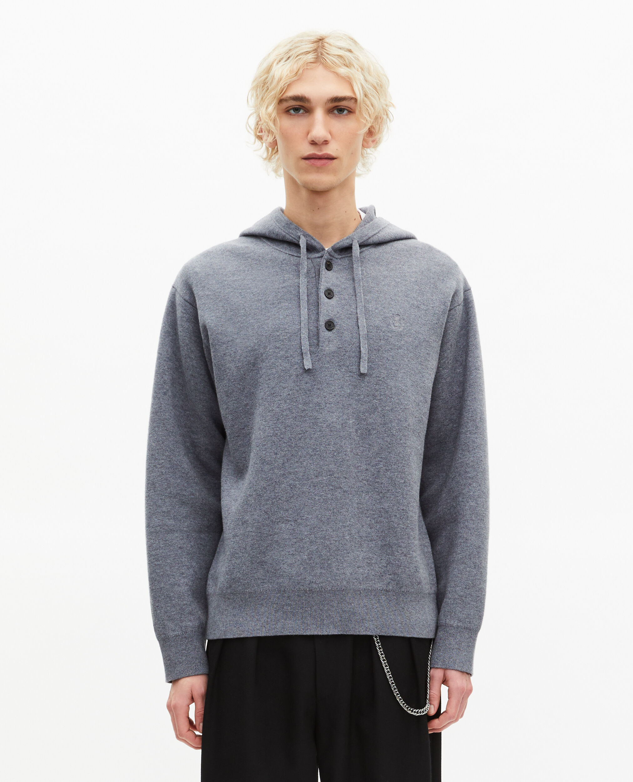 Pull à capuche gris
