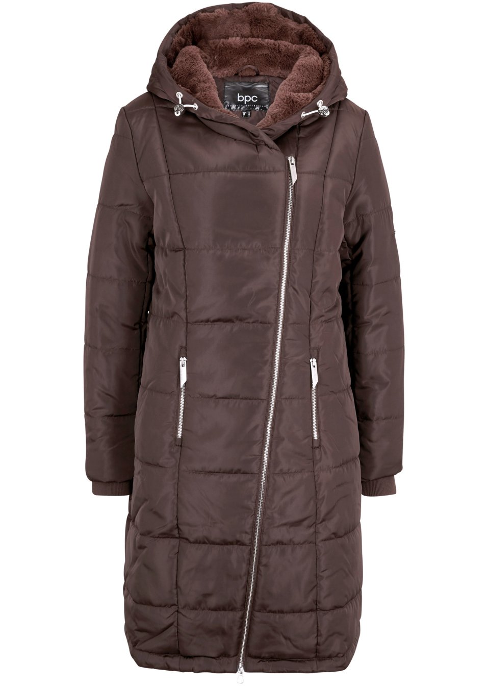 Manteau matelassé avec zip asymétrique