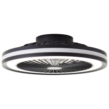 Brilliant plafondventilator Palermo met lamp en RGB functie 40W zwart