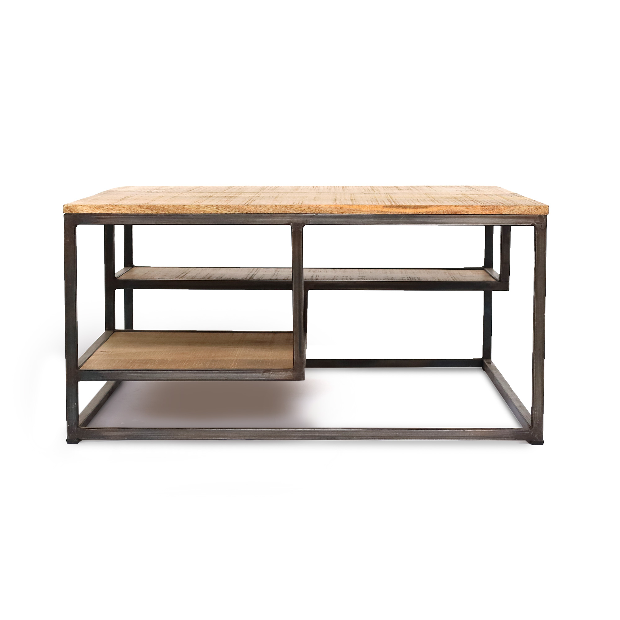 Couchtisch 'Sveg 2', Eisen und Mangoholz, B 80 cm, L 80 cm, H 40 cm von fischer's lagerhaus