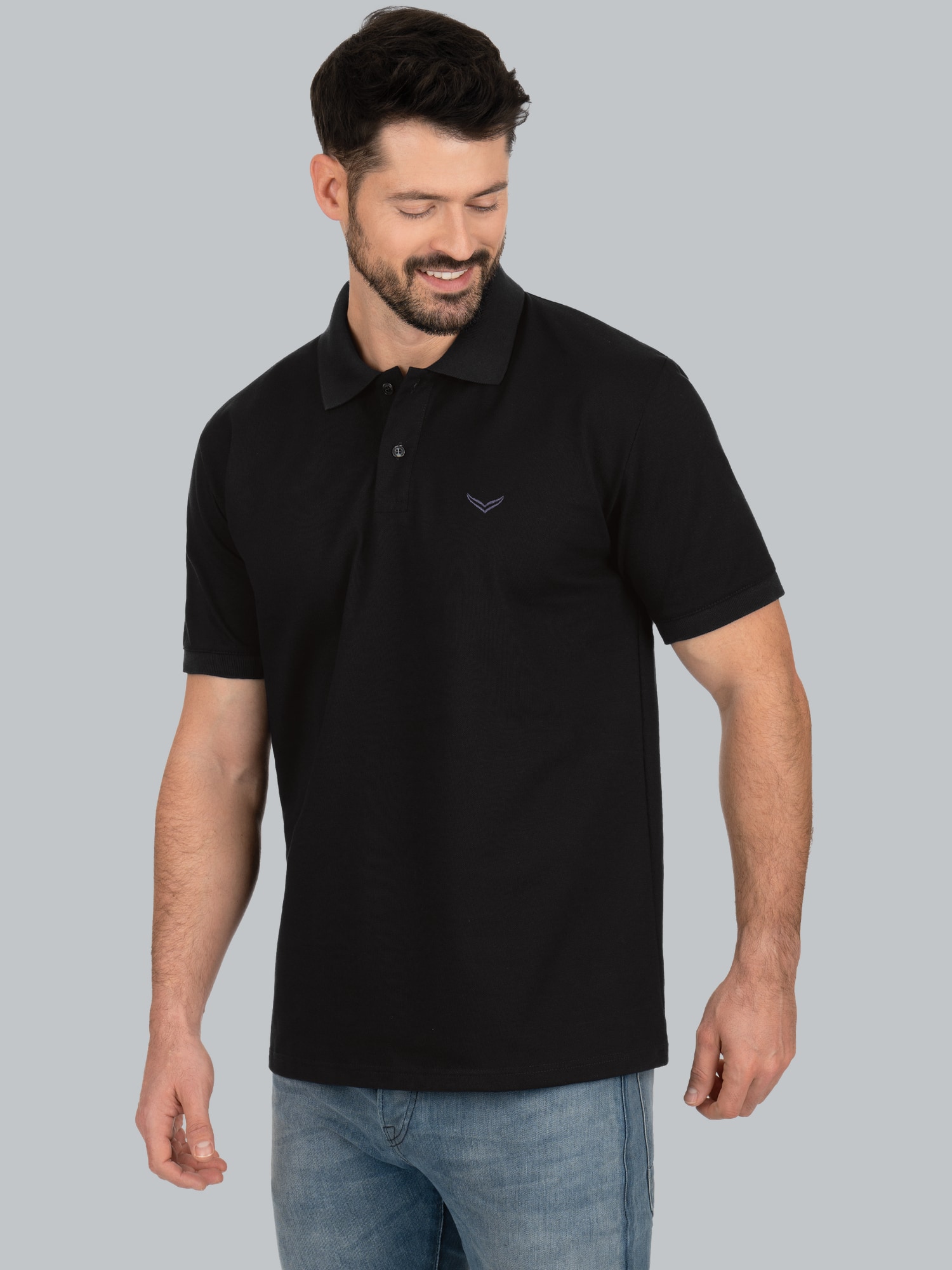 Polo-Shirt 100% Biobaumwolle Schwarz