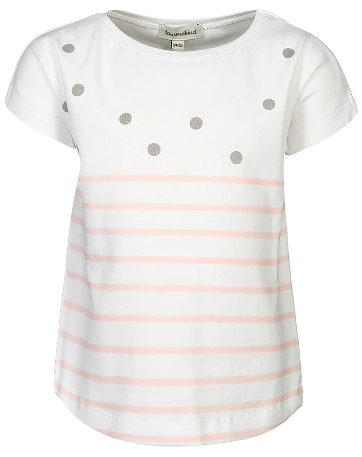 T-Shirt GLITTER DOTS in weiß/powder