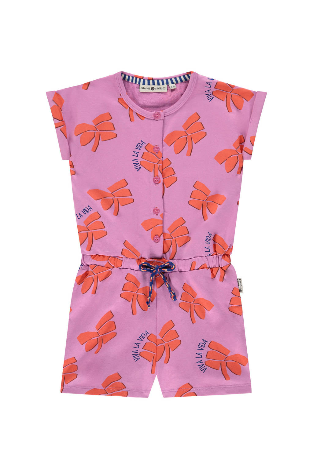 Stains&Stories playsuit met all over print paars/oranje