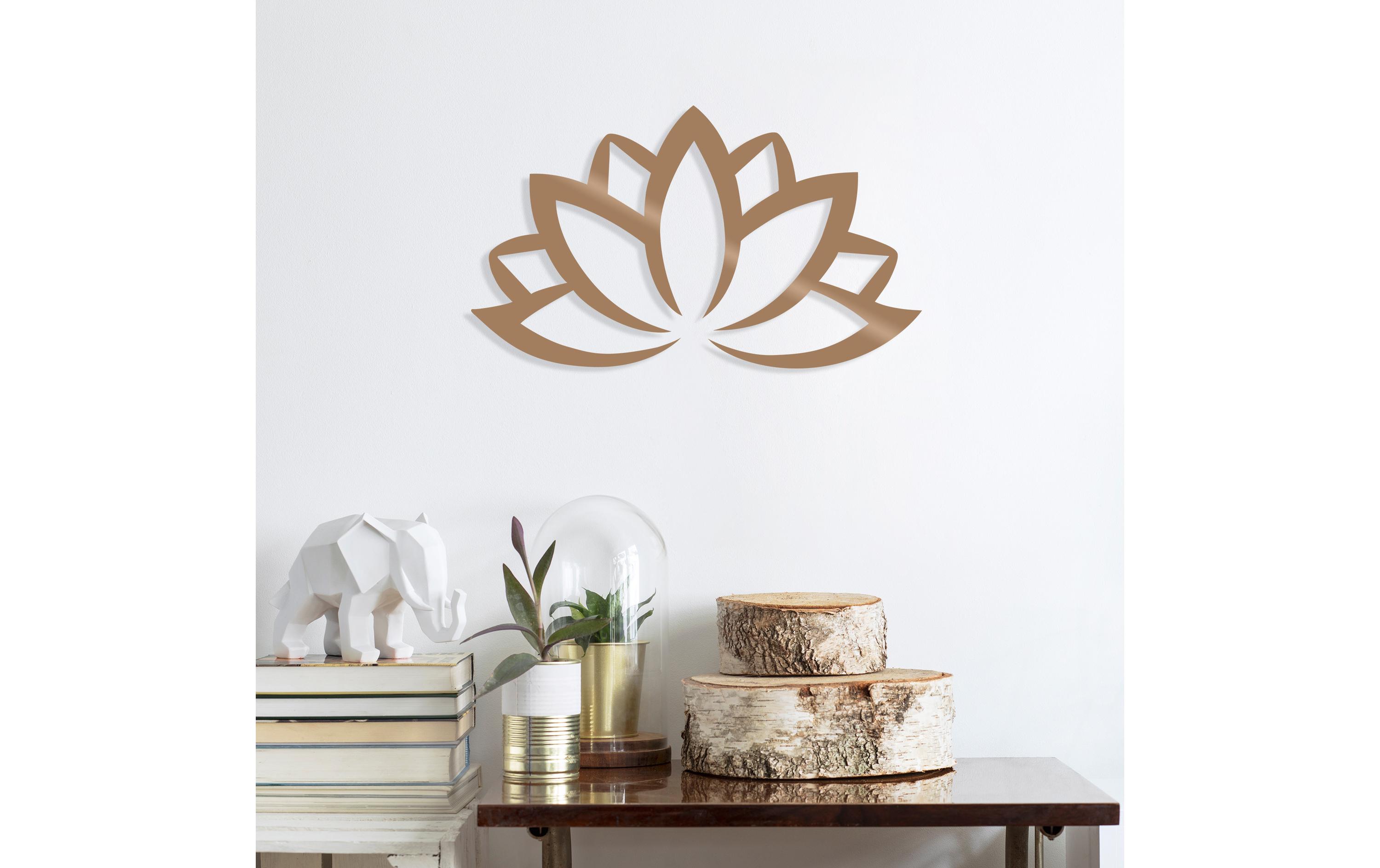 Wanddekoration Lotus Flower 60 x 35 cmMetall-Wand-Accessoire