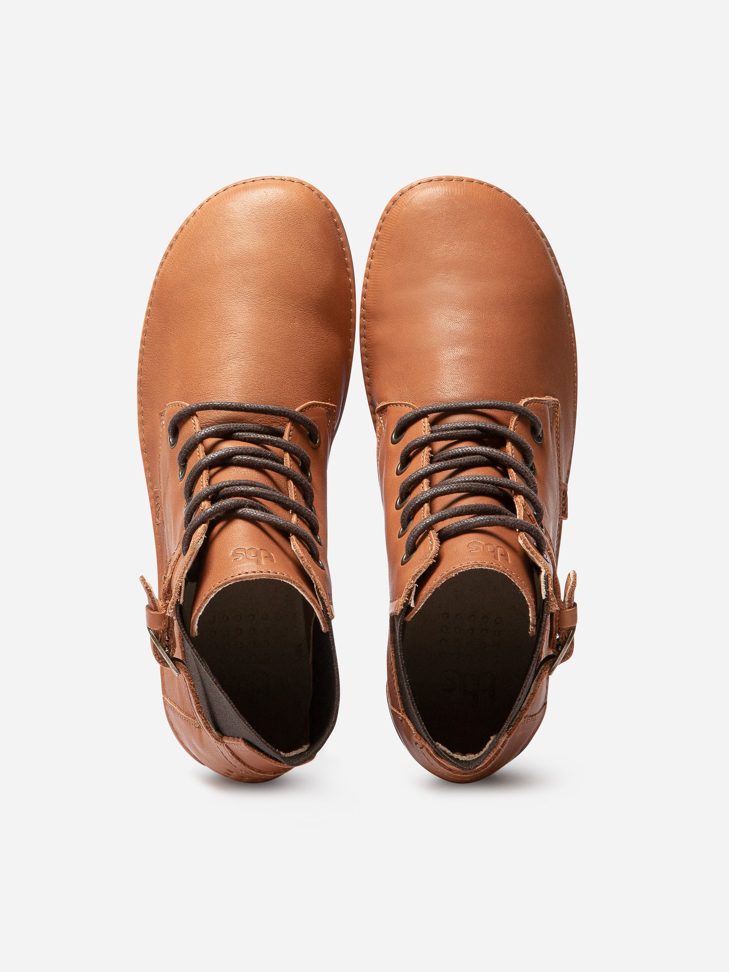 Boots Femme Confort Cuir Cognac