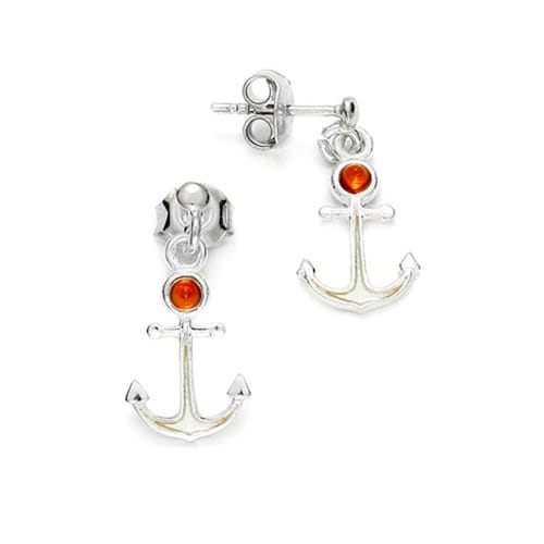 Boucles d'oreilles ancre marine argent