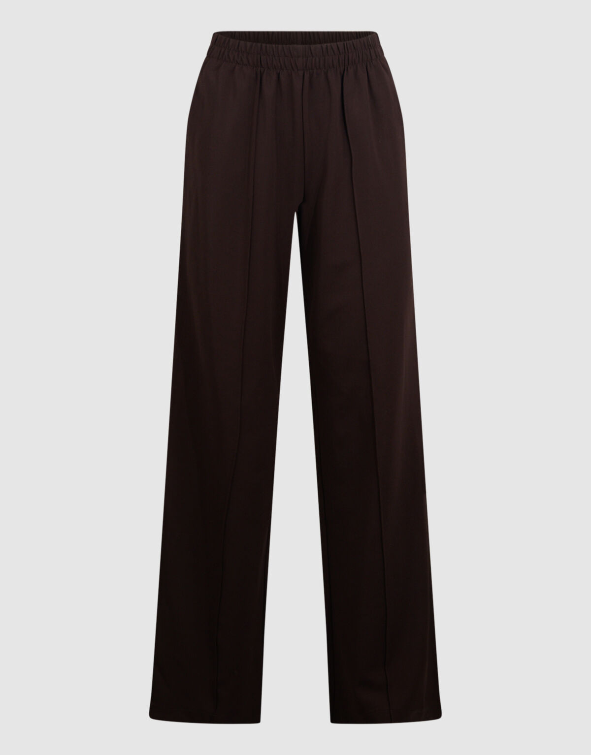 Sporty Wide Leg Broek Donkerbruin