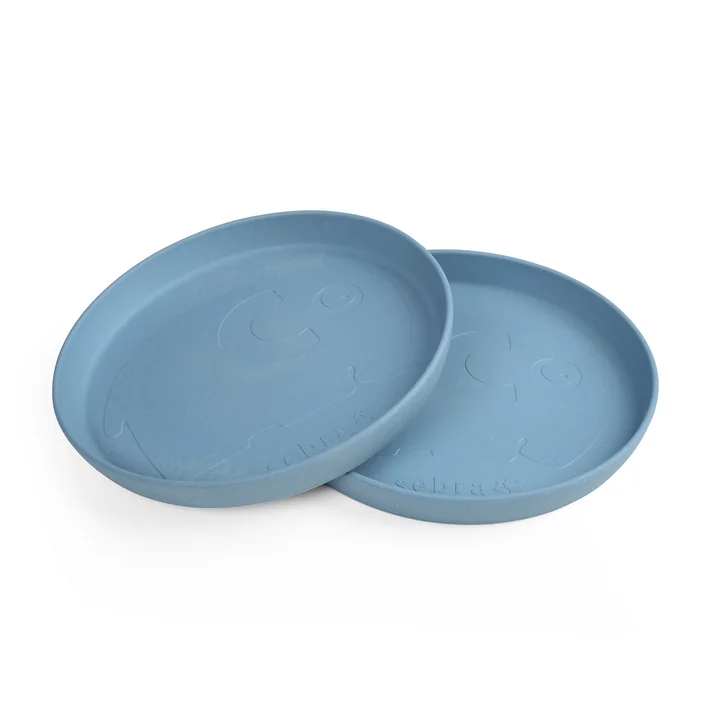 Sebra - MUMS Kinderteller, Ø 19 cm, powder blue (2er-Set)