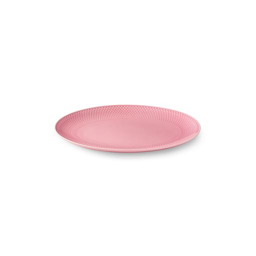 Lyngby Porcelæn Rhombe Color Ovalt Serveringsfad, Rosa, 21,5x28,5 cm