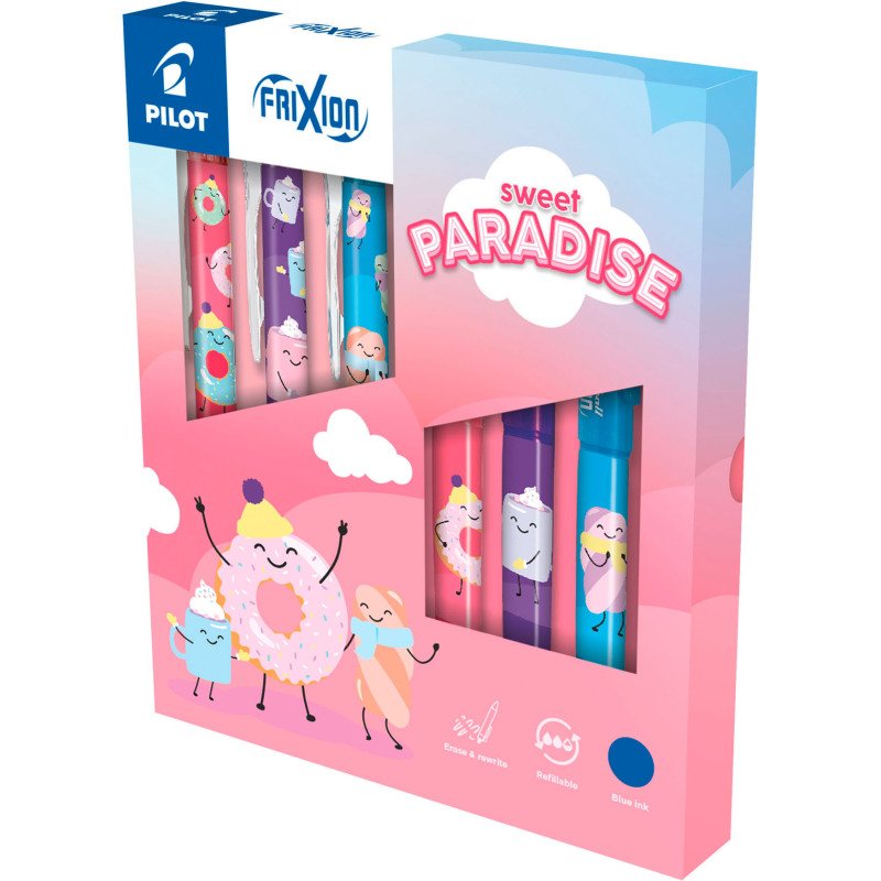 Stylo roller Pilot FriXion - Coffret  de 6 collector Sweet Paradise