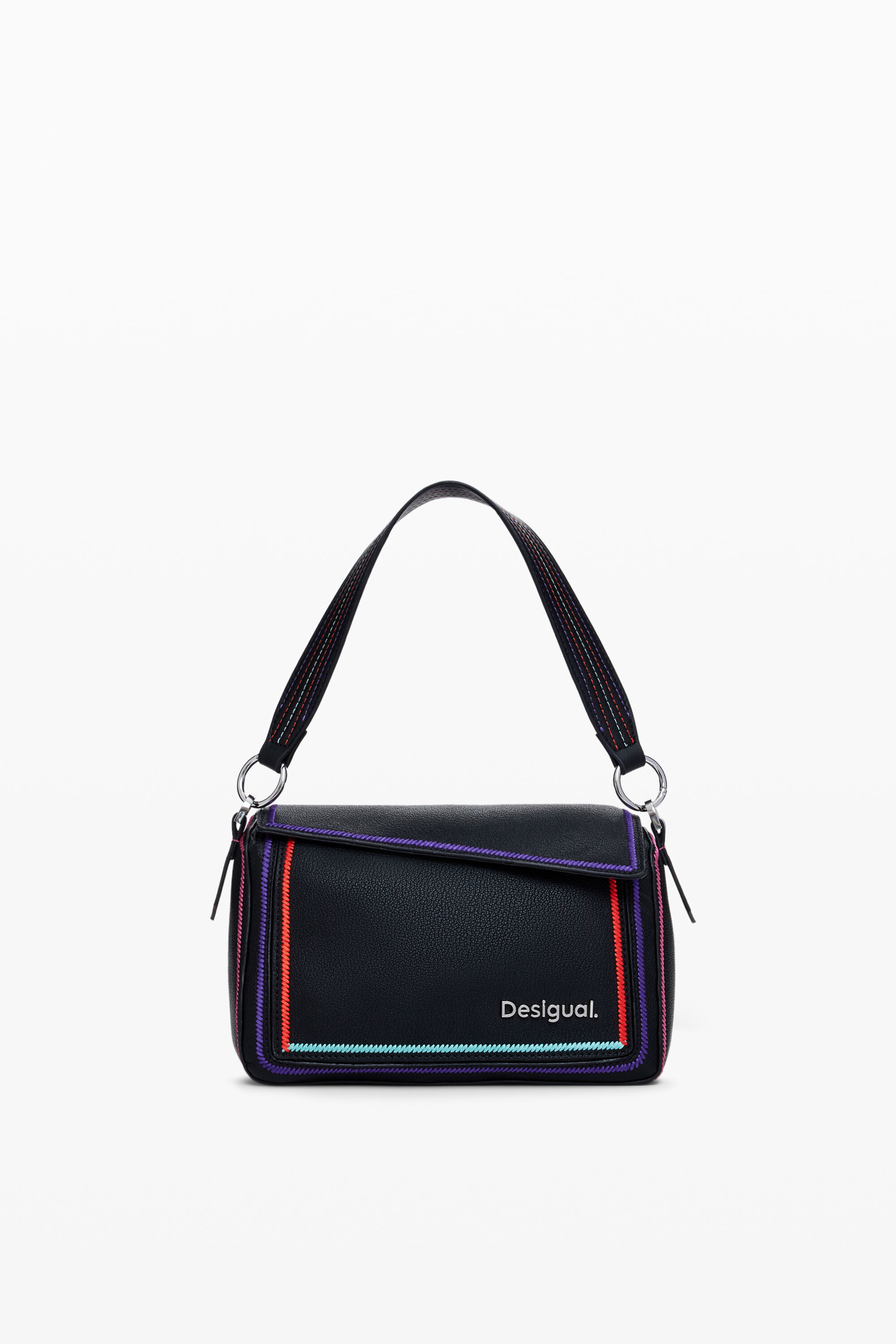 Bolsa de mão com zíper de várias linhas