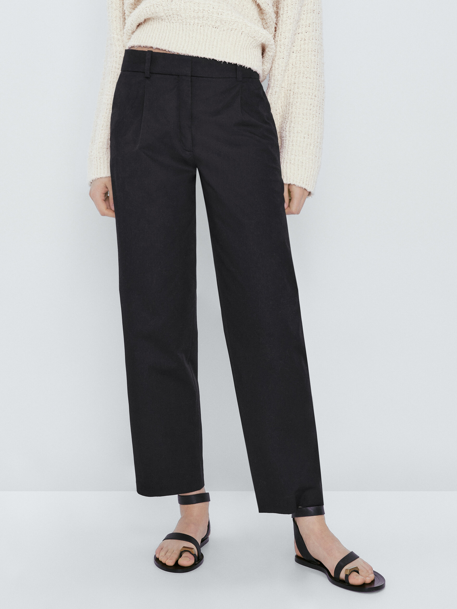 Calça chino com forro de algodão - AZUL MARINHO